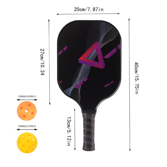 Graphite Pickleball Paddles Set of 2 USAPA Approved Carbon Fiber Surface Anti-Slip Sweat-Absorbing Grip Portable Carry Bag
