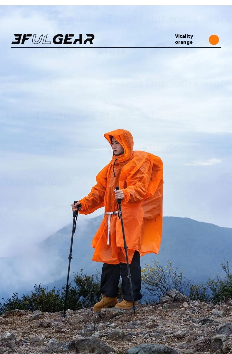 3F UL GEAR Sleeve Raincoat Lightweight Windproof and Waterproof PU5000mm 3D Silicon Coating Fabric About 180g Nylon Polyester