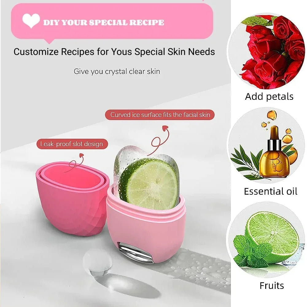 2In1 Silicone Ice Facial Roller Skin Care Beauty Lifting Contouring Tool GuaSha Roller Puffiness Skin Care Beauty Treatment Tool