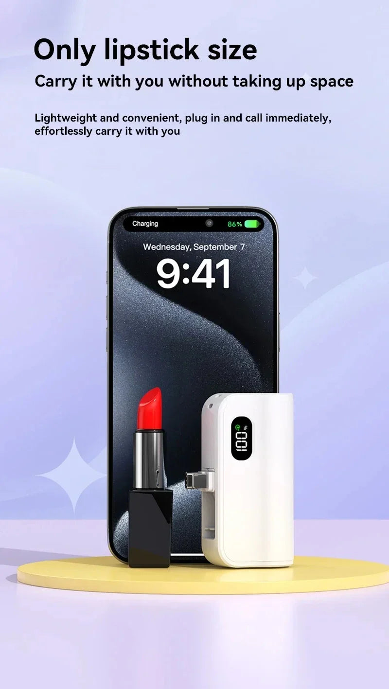 Xiaomi Mini Power Bank 50000mAh 2-in-1 Large Capacity LED Digital Display Portable Fast Charging External Battery For IPhone New