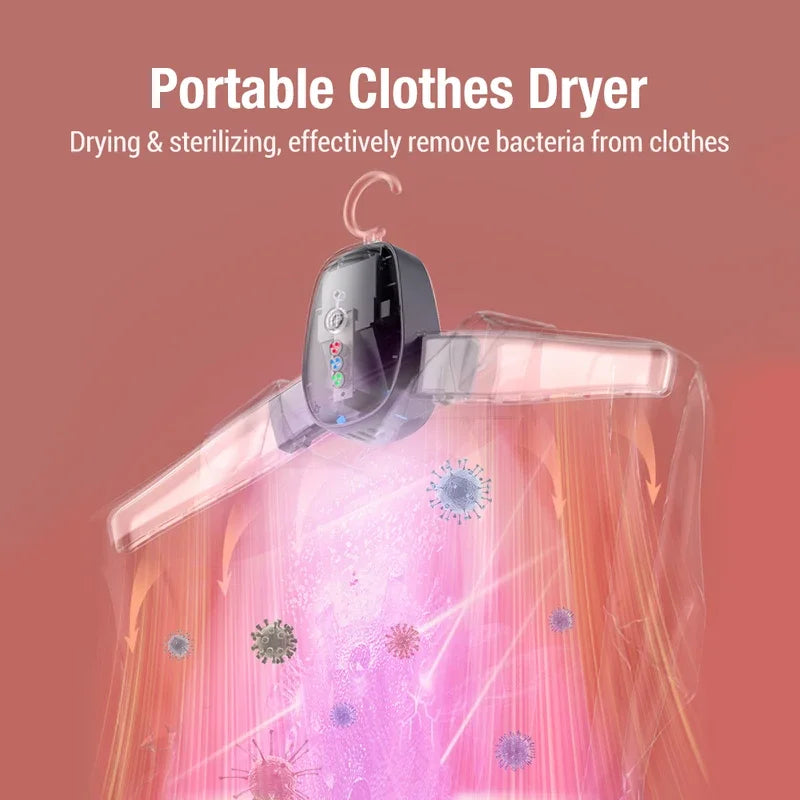 Electric Clothes Drying Rack Hang Clothes Dryer UV Sterilization Portable Travel Home Business Mini Folding Clothes Heater