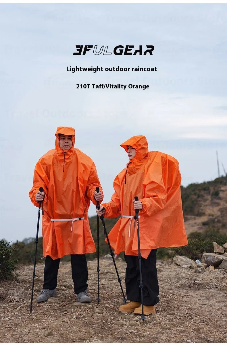 3F UL GEAR Sleeve Raincoat Lightweight Windproof and Waterproof PU5000mm 3D Silicon Coating Fabric About 180g Nylon Polyester