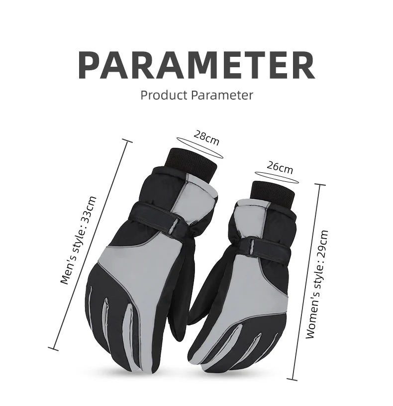 PHMAX Winter Ski Gloves Men Women Gloves Touch Cold Snowboard Motorcycle Cycle Gloves Outdoor Sports Warm Thermal Fleece Running