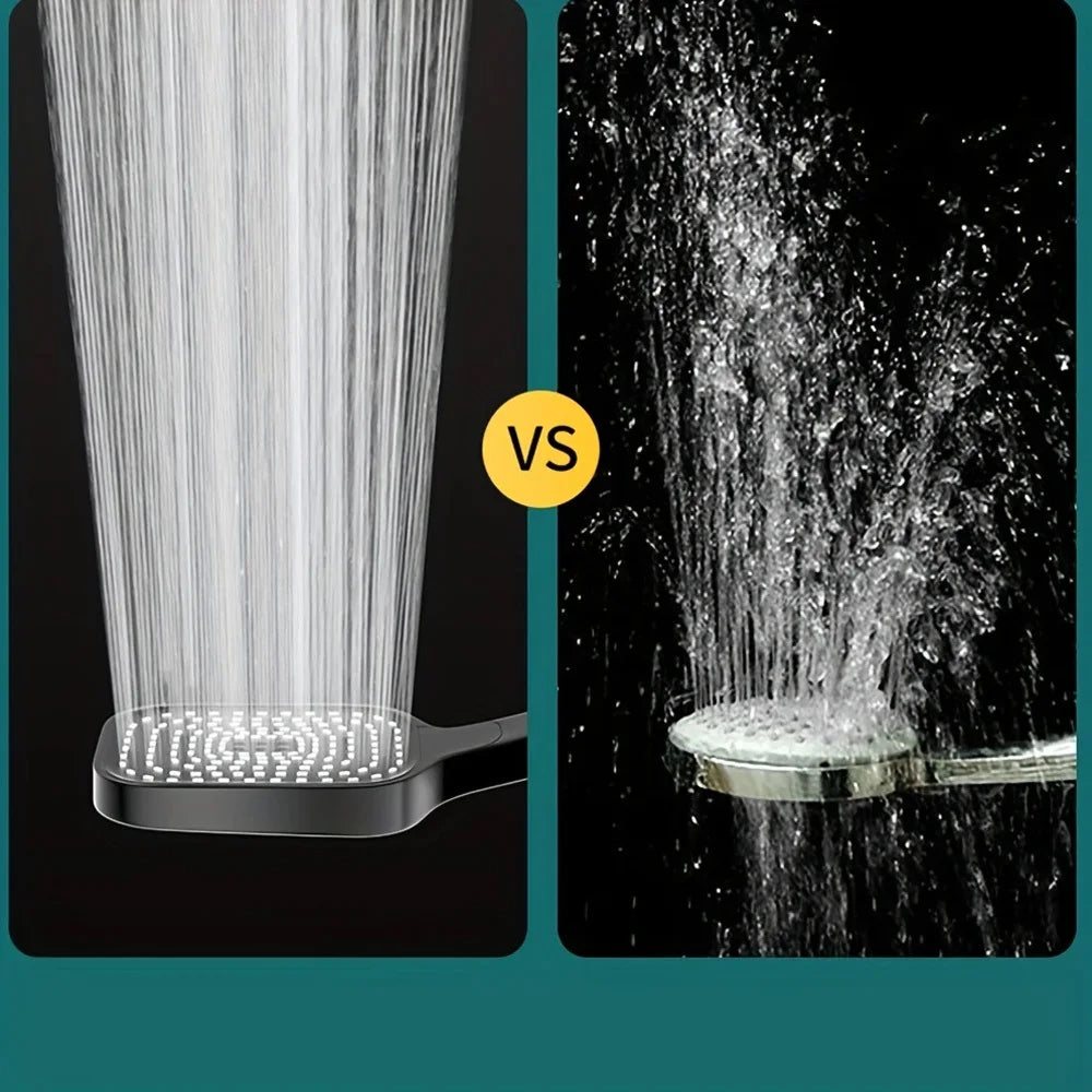 1pc Large Area Shower Spray Silvery Head with 3 Adjustable Modes,High-Quality High-Pressure Water-Saving Flow Shower Faucet