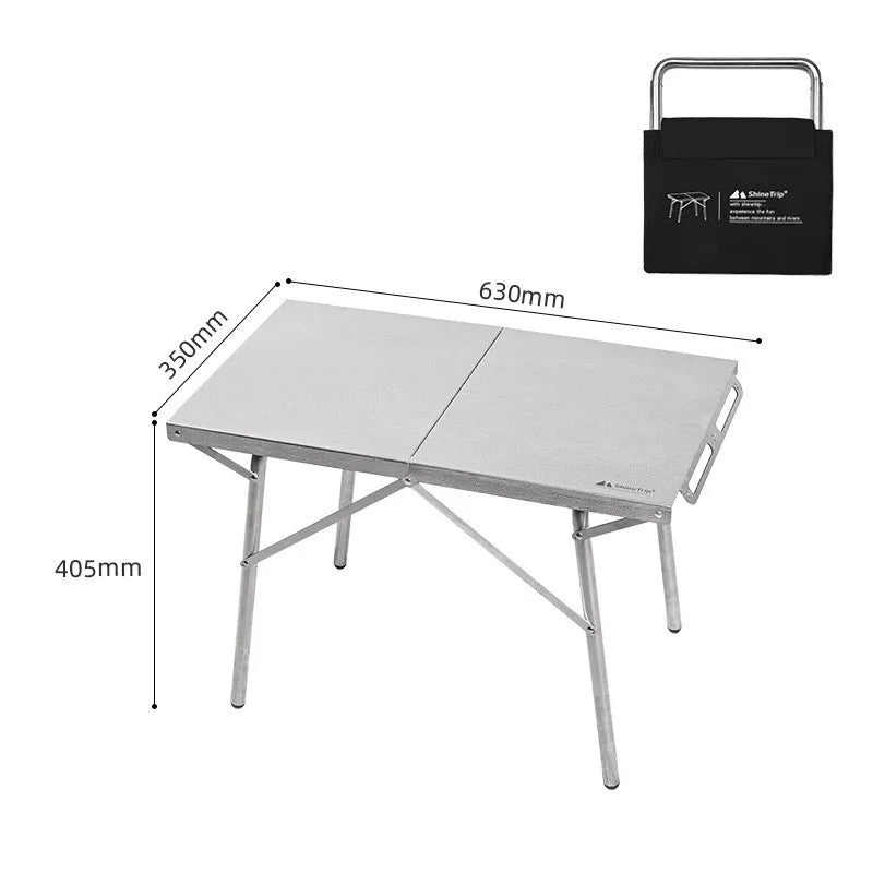ShineTrip Camping Portable Stainless Steel Folding Table BBQ Heat Resistant Table Outdoor Honeycomb Tabletop Incinerator