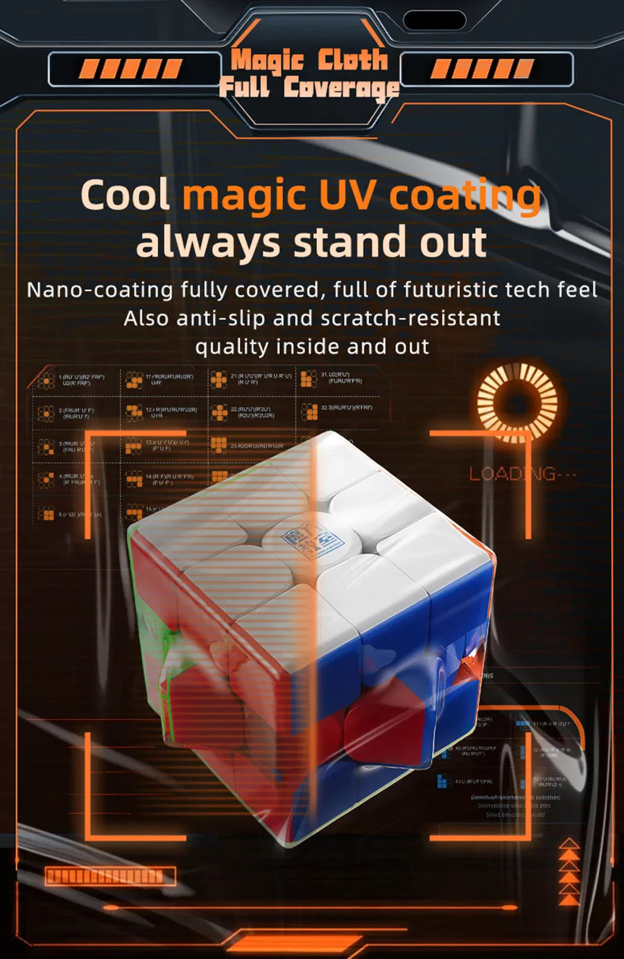 MoYu Meilong 3M V2 Magnetic /Magic Clothes Magic Cube Black/ Stickerless3x3 Speed Cube Educational Puzzle Toys For Kids