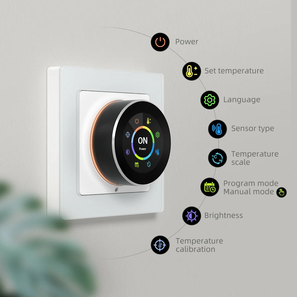 AVATTO Tuya WiFi Smart Knob Thermostat Temperature Controller For Water Gas Boiler Electric Heating Works With Alexa Google Home