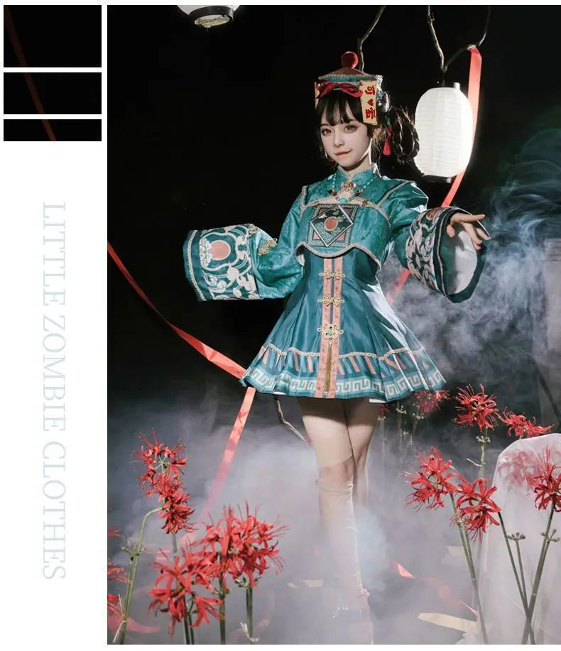 Vampire Easter Zombie Costume Cosplay Women Lolita Dress Hat Wig Anime Maid Chinese Carnival Party Gothic Clothes Skirt Outfit