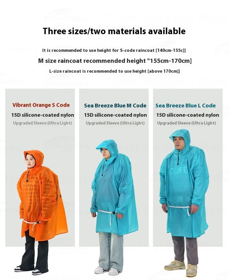 3F UL GEAR Sleeve Raincoat Lightweight Windproof and Waterproof PU5000mm 3D Silicon Coating Fabric About 180g Nylon Polyester