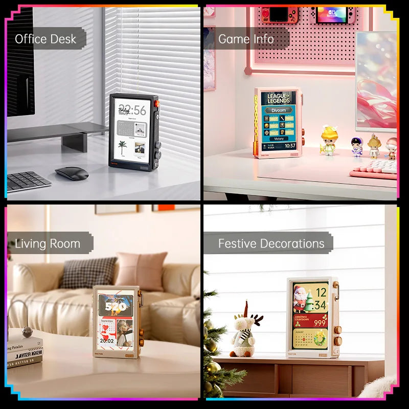 Divoom Times Frame Smart HD Screen | 10.1" DIY Digital Clock | Crypto Stocks Weather Calendar | Tech Gift Desk SetupPicture FramesGoWisse.com