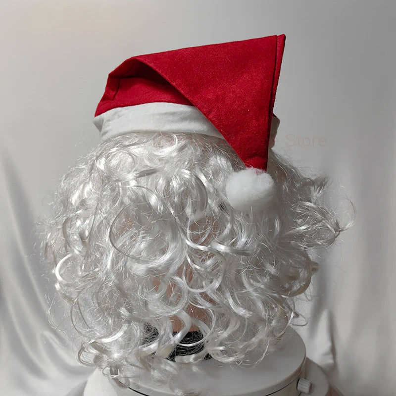 Scary Terrifier 3 Mask Latex with Christmas Hat White Hair Soft Joker Terrifier Cosplay Masks Clown Party Masks Adult One Size