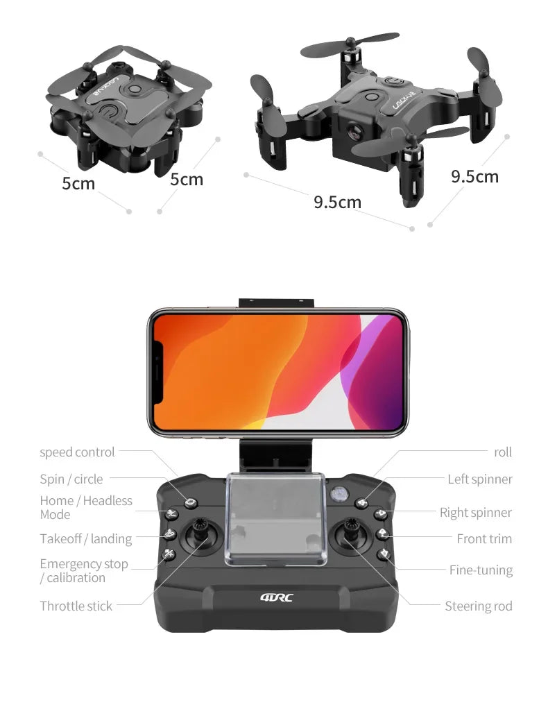 Xiaomi V2 New Mini Drone Professional HD Camera 5G Wifi FPV Air Pressure Altitude Hold Foldable Quadcopter RC Drone Toys UAV