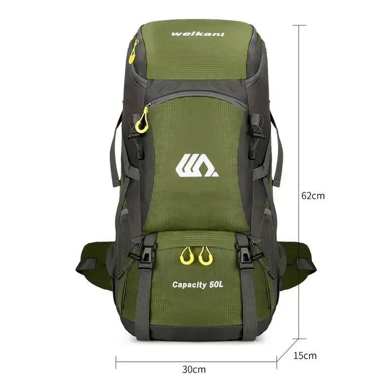 50L Travel Backpack Camping Bag For Men Large Hiking Bag Tourist Rucksack Waterproof Outdoor Sports Climbing Mountaineering Bag
