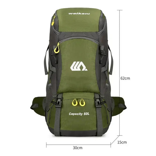 50L Travel Backpack Camping Bag For Men Large Hiking Bag Tourist Rucksack Waterproof Outdoor Sports Climbing Mountaineering Bag