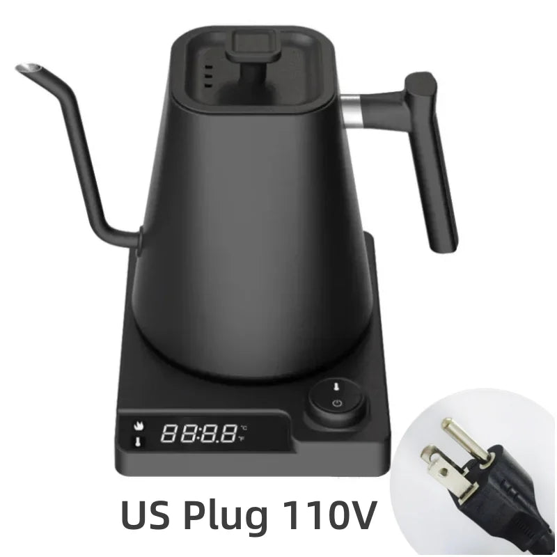 Intelligent Temperature Controlled Hand Brewed Coffee Pot Stainless Steel Fine Mouthed Electric Heating Water Insulation Kettle