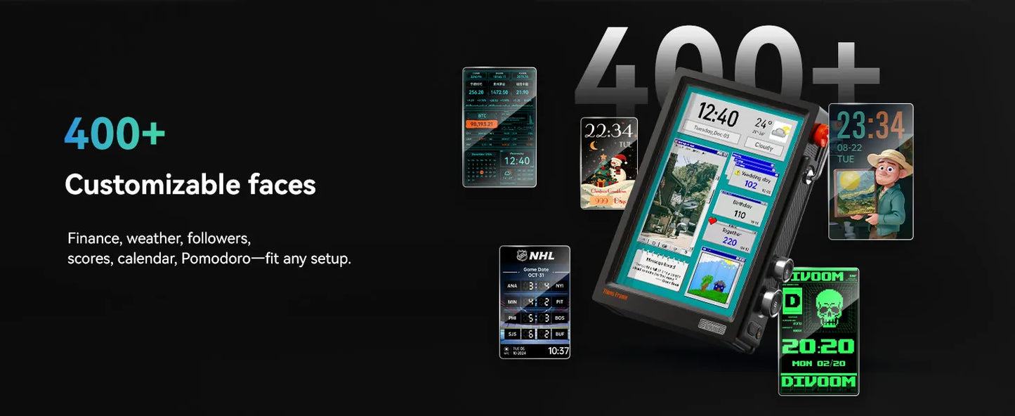 Divoom Times Frame Smart HD Screen | 10.1" DIY Digital Clock | Crypto Stocks Weather Calendar | Tech Gift Desk SetupPicture FramesGoWisse.com