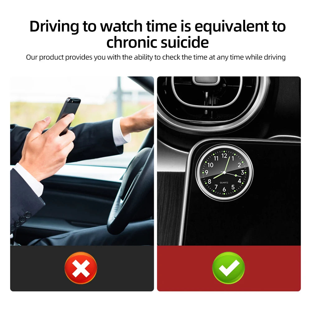 40Mm Luminous Car Clock Waterproof Mini Electronic Clock Quartz Watch Bicycle Motorcycle Watch Auto Dashboard Clock In Car