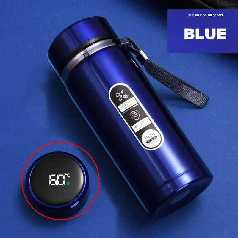 StainlessSteel Thermos Bottle with LED Temperature Display, 500-1000ML