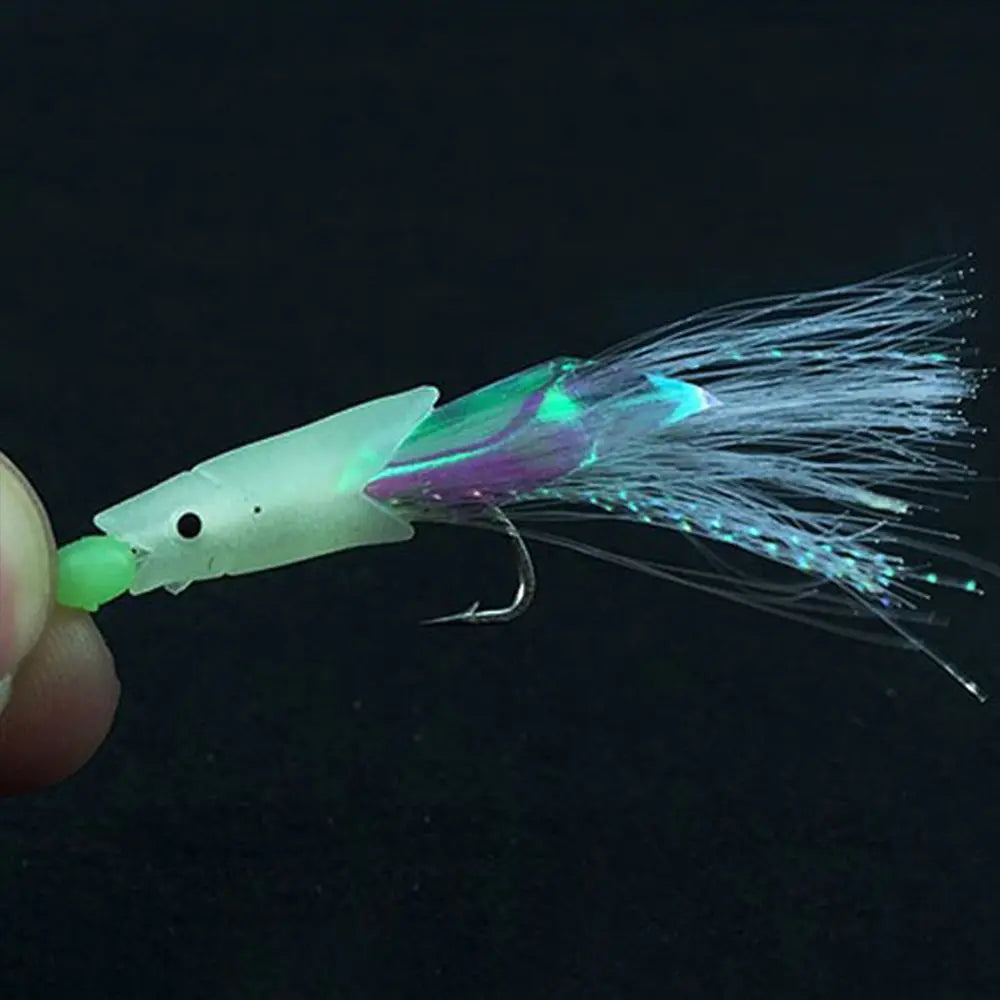 5Pcs/Set High Quality Carbon Steel Mackerel Feathers Bass Cod Lure Sea Fishing Luminous Fishing Hook Treble Bait Fishing Wire