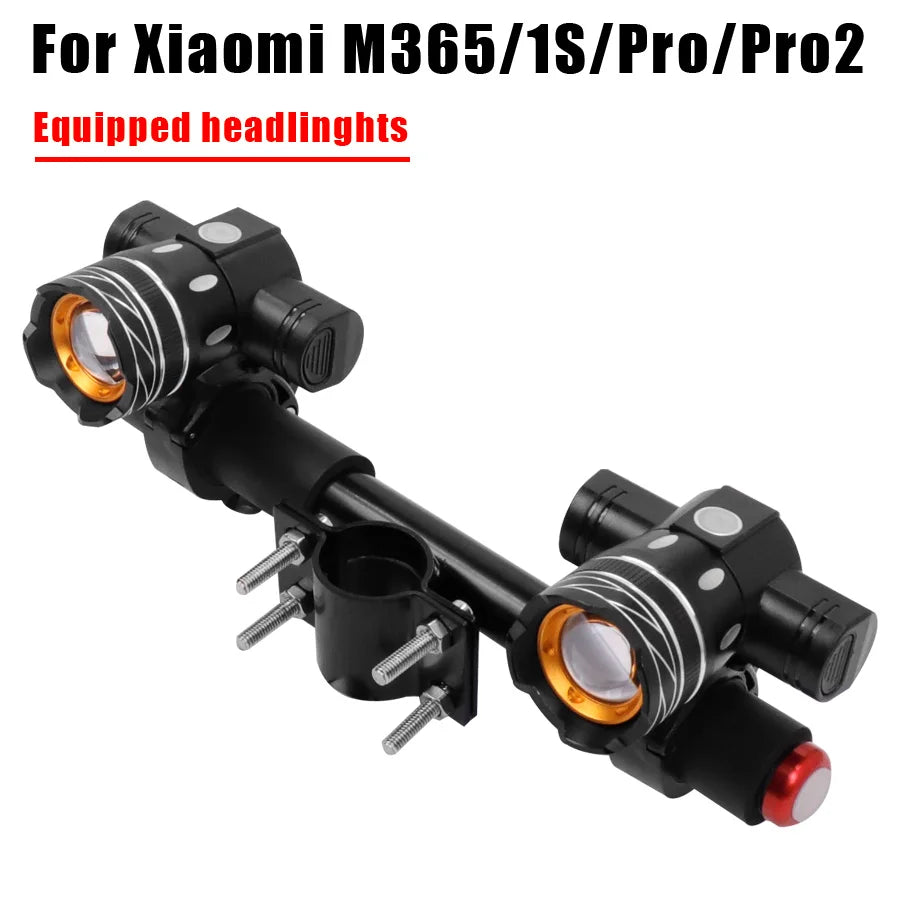 LED Headlight For Xiaomi M365 /Pro Electric Scooter Zoomable 1200mAh Battery USB Rechargeable 150LM XM-L T6 LED Light Front Lamp
