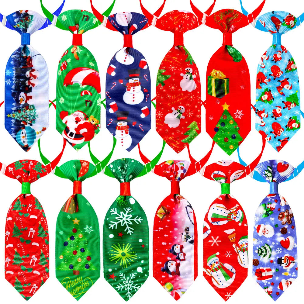 10pcs Dog Tie For Christmas For Dogs Pets  Bowties Neckties Christmas Dog Grooming Pet Accessories For Small Dogs