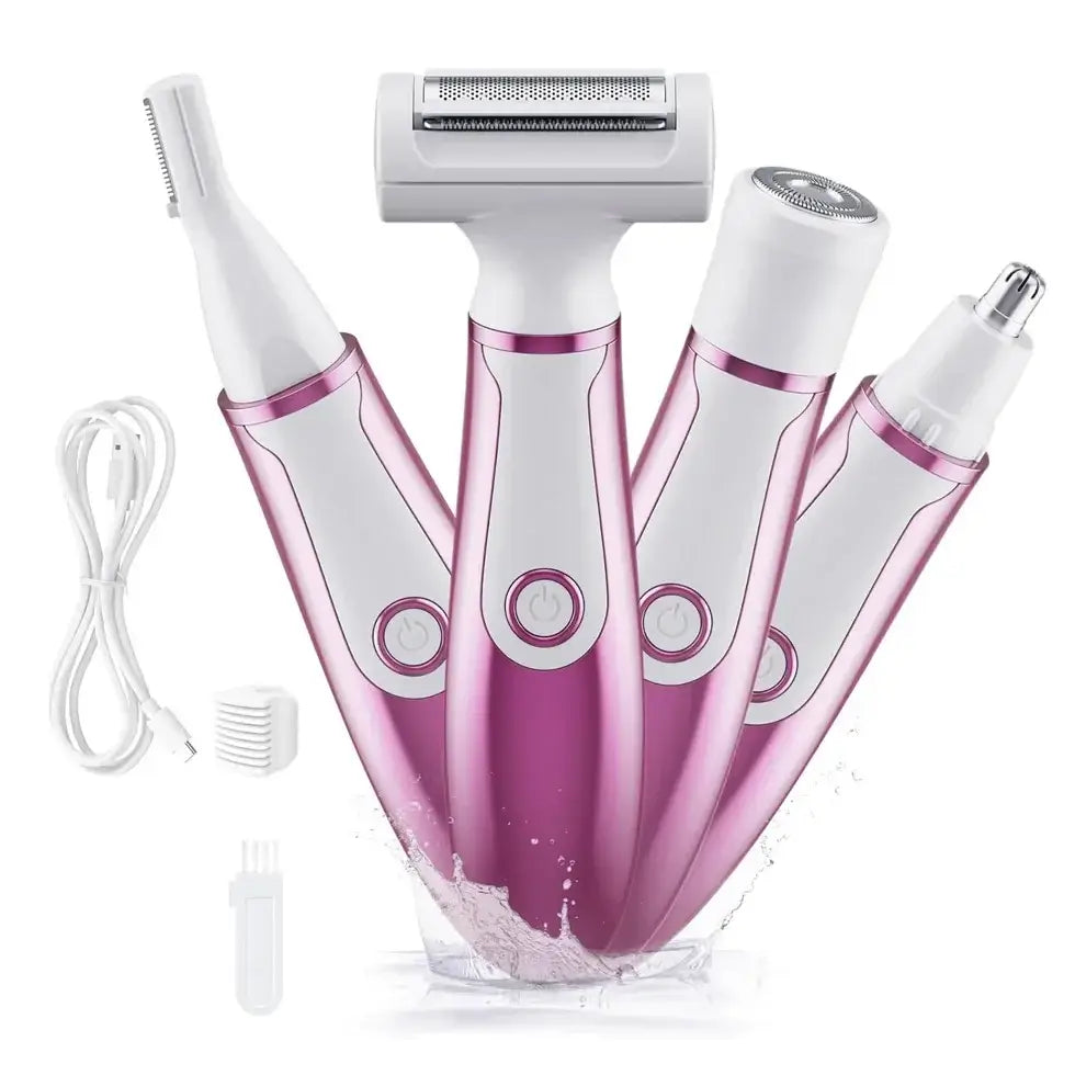 Women Hair Razor,4 In 1, Rechargeable, Face, Leg, Armpi,Bikini, Pubic.
