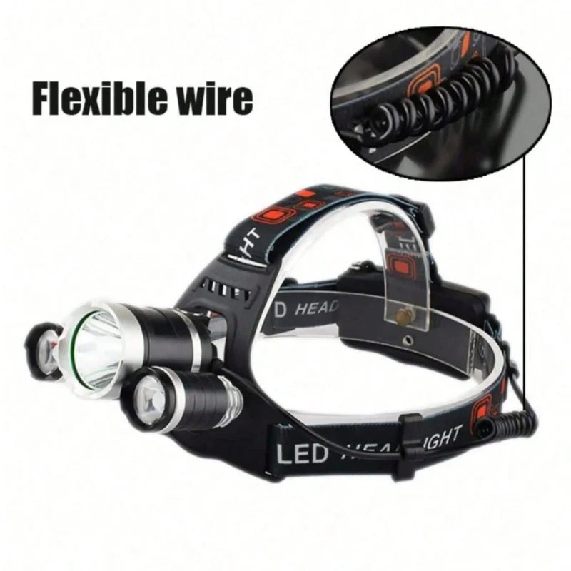 LED Zoom Headlight Outdoor Rechargeable Waterproof Flashlight Camping Headlight Hunting Lighthouse Torch Fishing Headlight