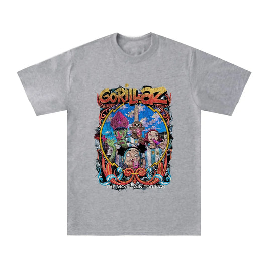 THE MOUNTAIN TOUR 2026 T Shirts Gorillazs Football World Cup Fashion High Street Streetwear Summer Unisex Pure Cotton Loose Tees