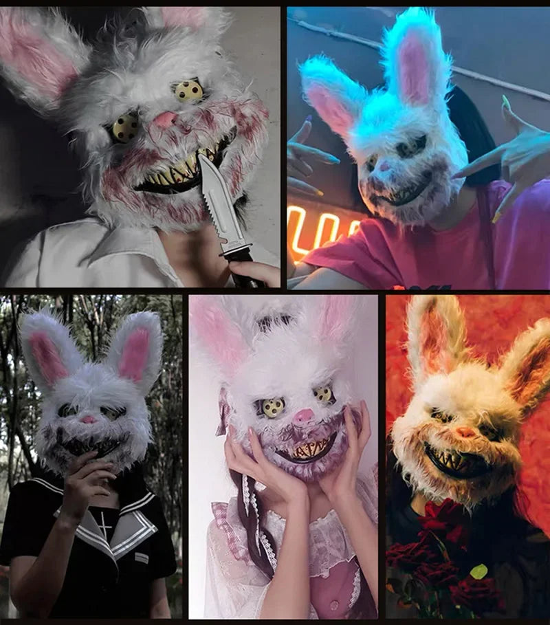 Cartoon Bear Rabbit Halloween Cosplay Face Mask Fancy Party Stage Make-up Scary Head Cover Carnival Costume Prop Masquerade Mask