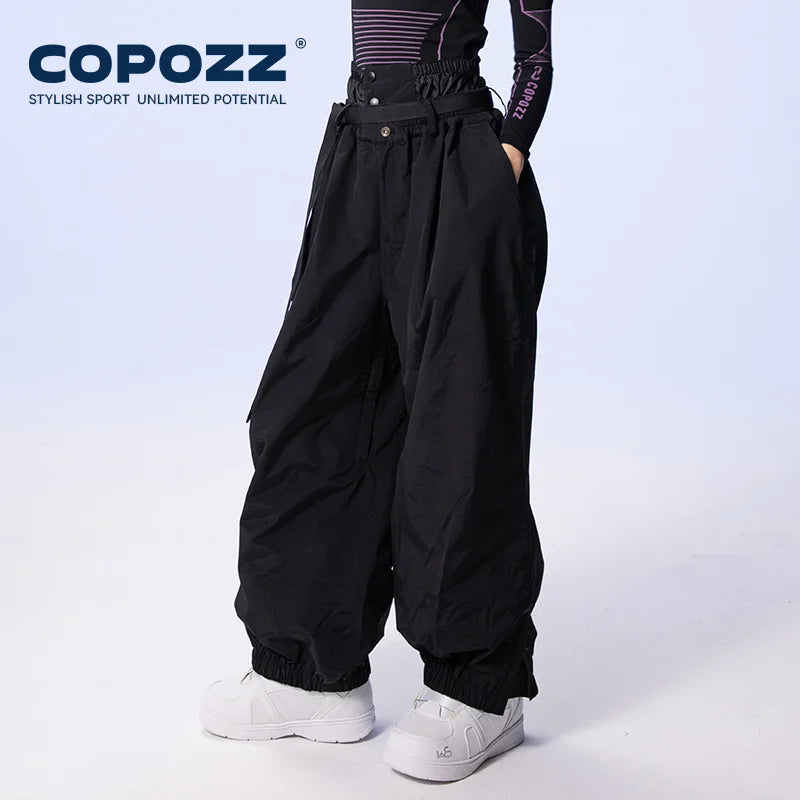 COPOZZ Brand Winter 3L Male Ski Pants Outdoor Sports Permeable Windproof Waterproof Female Snow Pant Warm Ski Snowboard Trousers