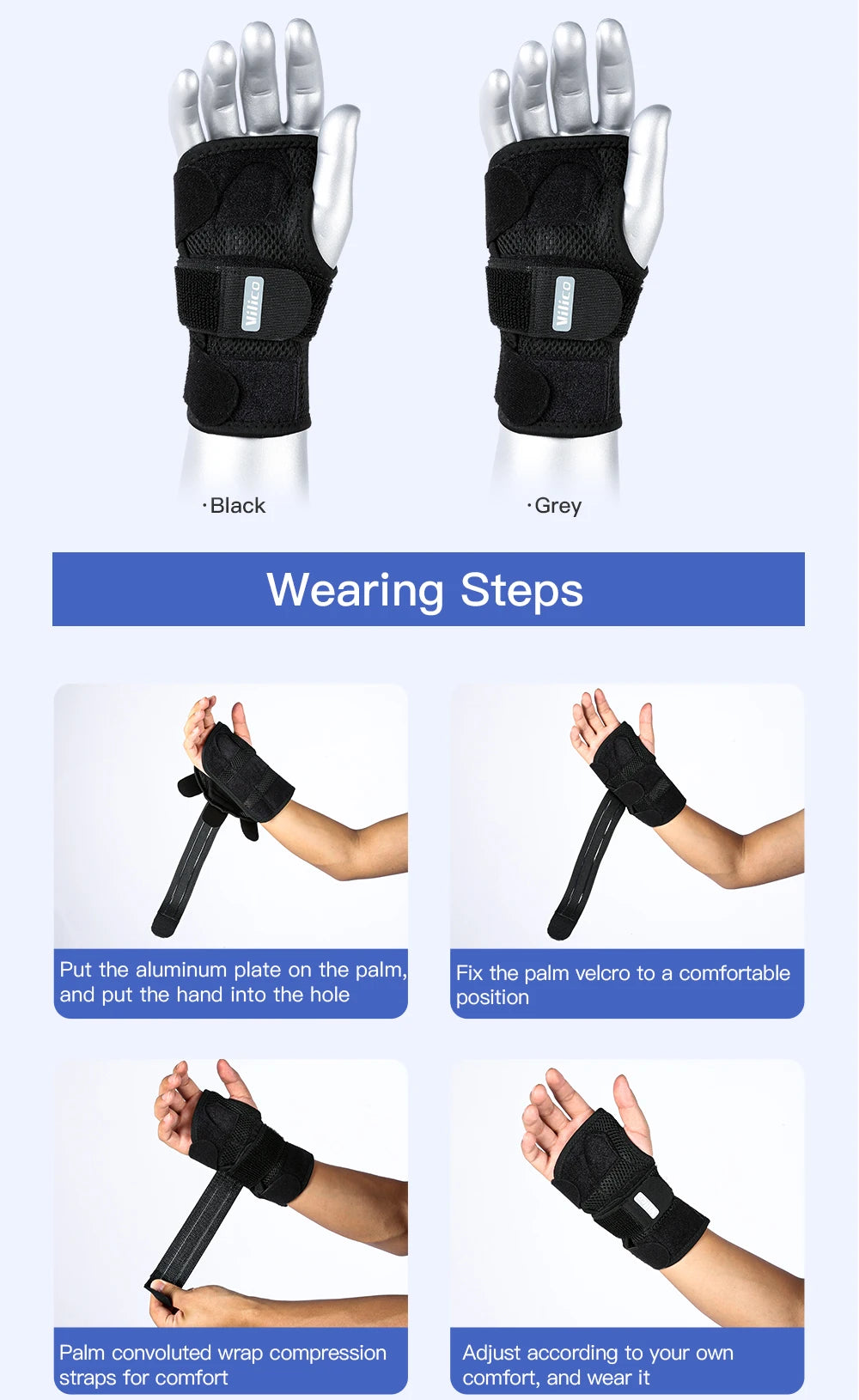 1PCS Wrist Splint Carpal Tunnel Protector Wrist Support Hand Brace Palm Wrap Wrist Injury Fracture Fixed Orthopedic Wristband