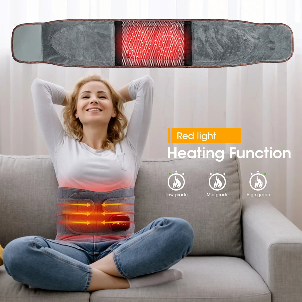 Lumbar Traction Device Heating Airbag Inflatable Decompression Back Belt Hot Compress Massage Men Women Waist Support Belt