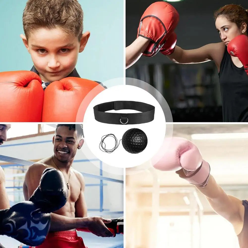 Boxing Reflex Ball Headband Set Child Boxing Training Headband React Ball Workout Equipment Beginners Fitness Reflex Ball For