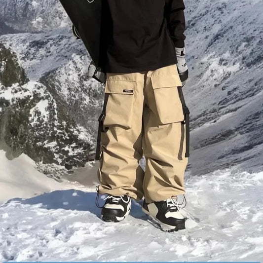 Men Women's Oversized Ski Snowboarding Pants Waterproof Breathable Thermal Snowboard Pants Warm Winter Pantalon De Nieve Mujer