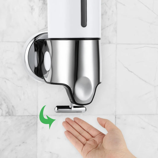 Hotel Soap Dispenser Manual Press Wall-mounted Punch-free Shower Gel Shampoo Hand Sanitizer Box Bathroom Decoration Accessories