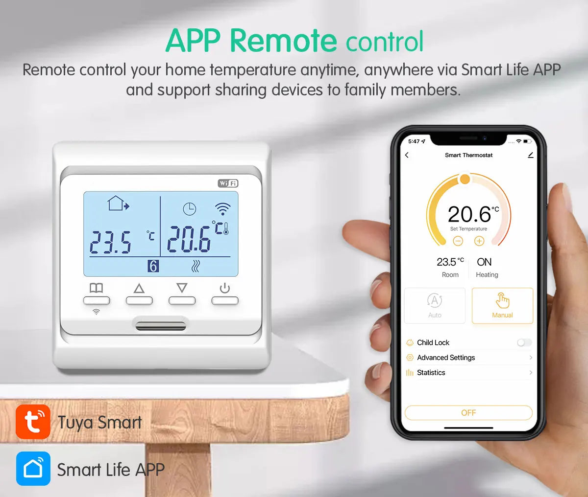 WiFi Smart Tuya Thermostat for Electric Floor Heating Water/Gas Boiler Temperature Remote Controller with Google Home & Alexa