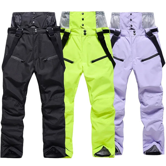Women's and Men's Ski Pants Windproof Waterproof Snowboarding Pants Winter Outdoor Warm Snow Sports Pants Men Women Skiing
