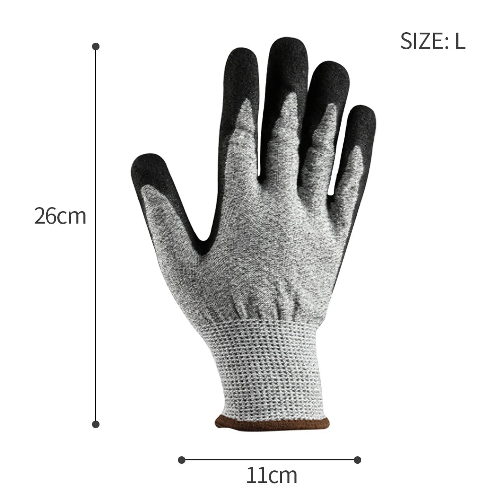 Level 5 Cut Resistant Gloves 3D Comfort Stretch Fit Washable Anti-cut Protective Gloves for Construction Gardening