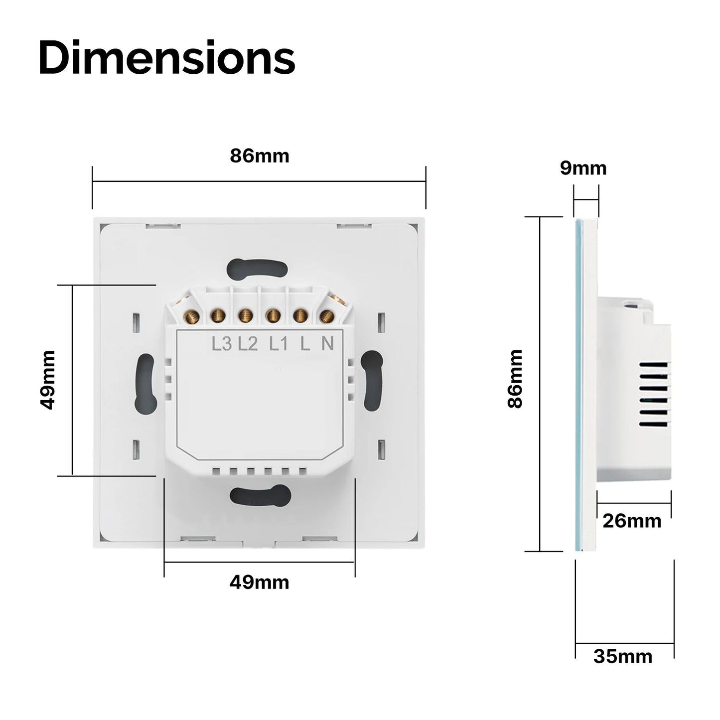 MOES Matter Tuya WiFi Smart Concave Glass Panel Light Switch Neutral Wire Required Compatible with Alexa Google Home SmartThings