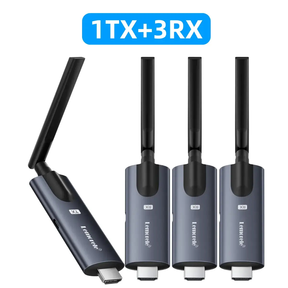 Lemorele 200m Wireless HDMI Transmitter and Receiver APP Monitor Video Transceiver Low Latency Plug and Play for PC TV Projector
