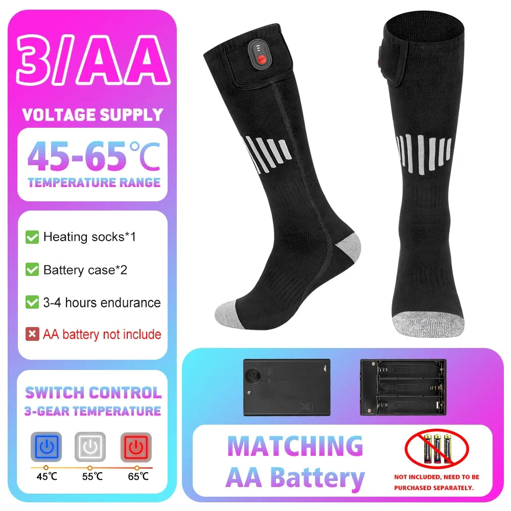 Winter Heated Sock Rechargeable Battery Stocking Men Women Electric Heating Ski Socks Sports Thermal Warmer Foot