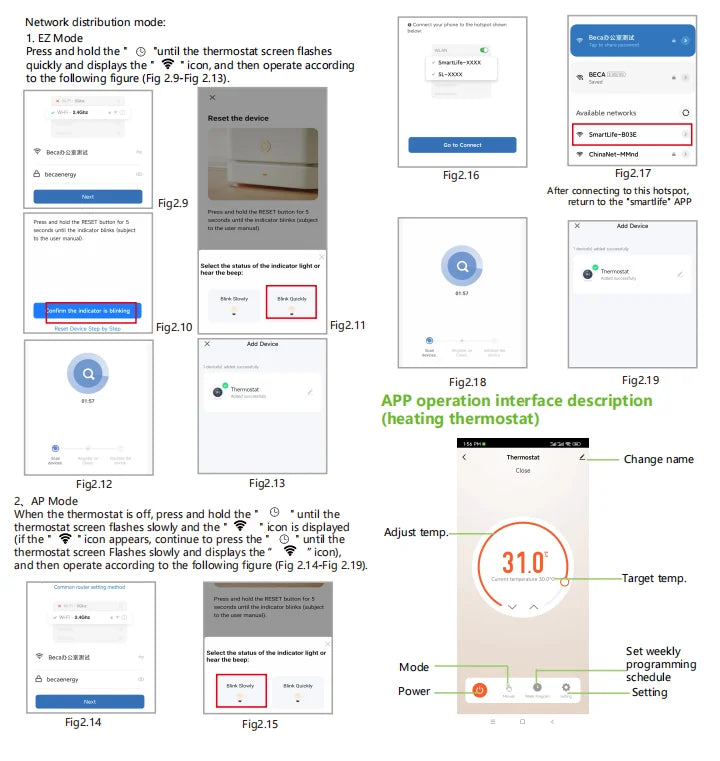 Smart WiFi Thermostat Programmable Knob Temperature Controller Electric Floor Heating Gas Boiler Thermostat for House Office