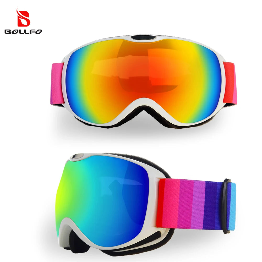 Kids Ski Goggles for Age 4-14 Anti-fog Double Layer UV400 Snow Eyewear Outdoor Sports Winter Snowboard Children Skiing Glasses