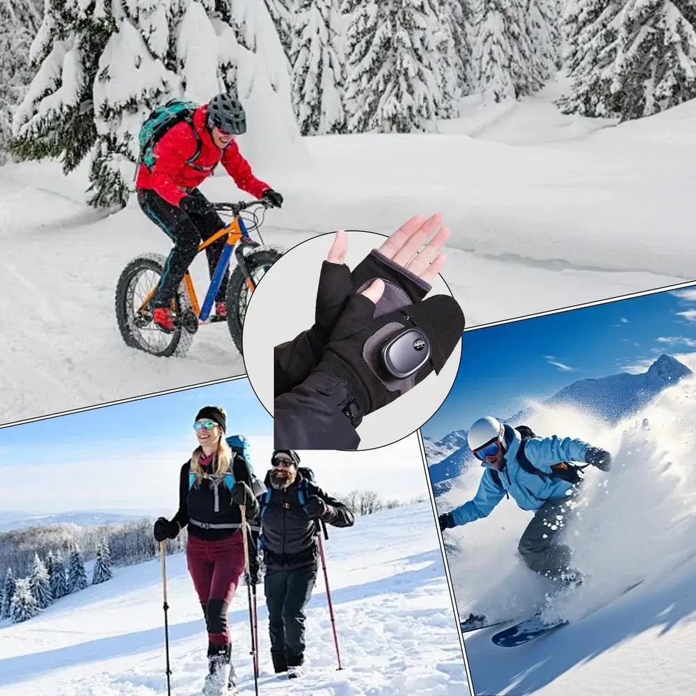 Heated Gloves For Men Men Women USB Fingerless Winter Heated Gloves USB Hand Warmer Gloves For Typing Cycling Skiing With 3