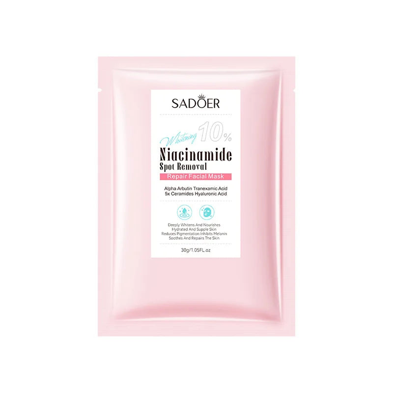 5pcs SADOER Nicotinamide Facial Masks Moisturizing Spot Removal Repair Brightening Hydrating Facial Masks Face Skin Care