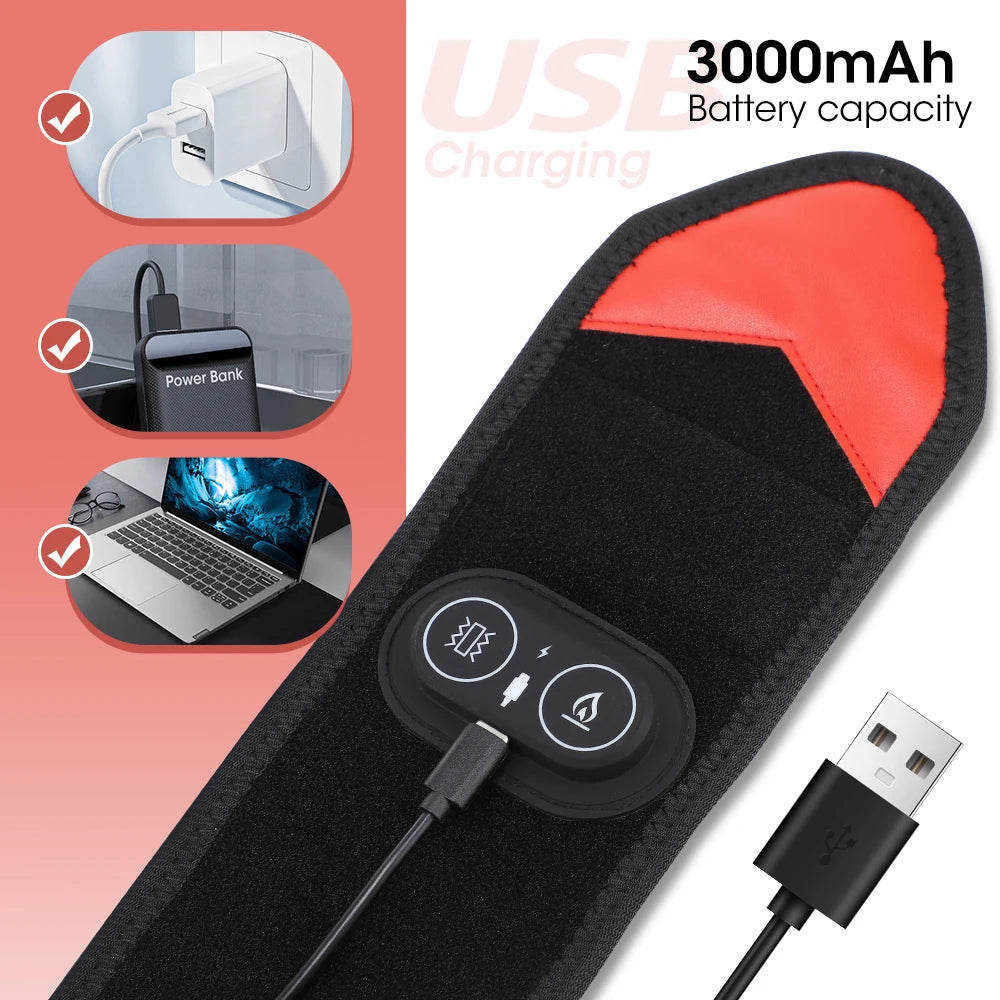 Red Light Therapy Wrist Protector 660nm 850nm LED Infrared Heating Pad Wrist Wrap 3 Levels Vibration Hand Massager Brace