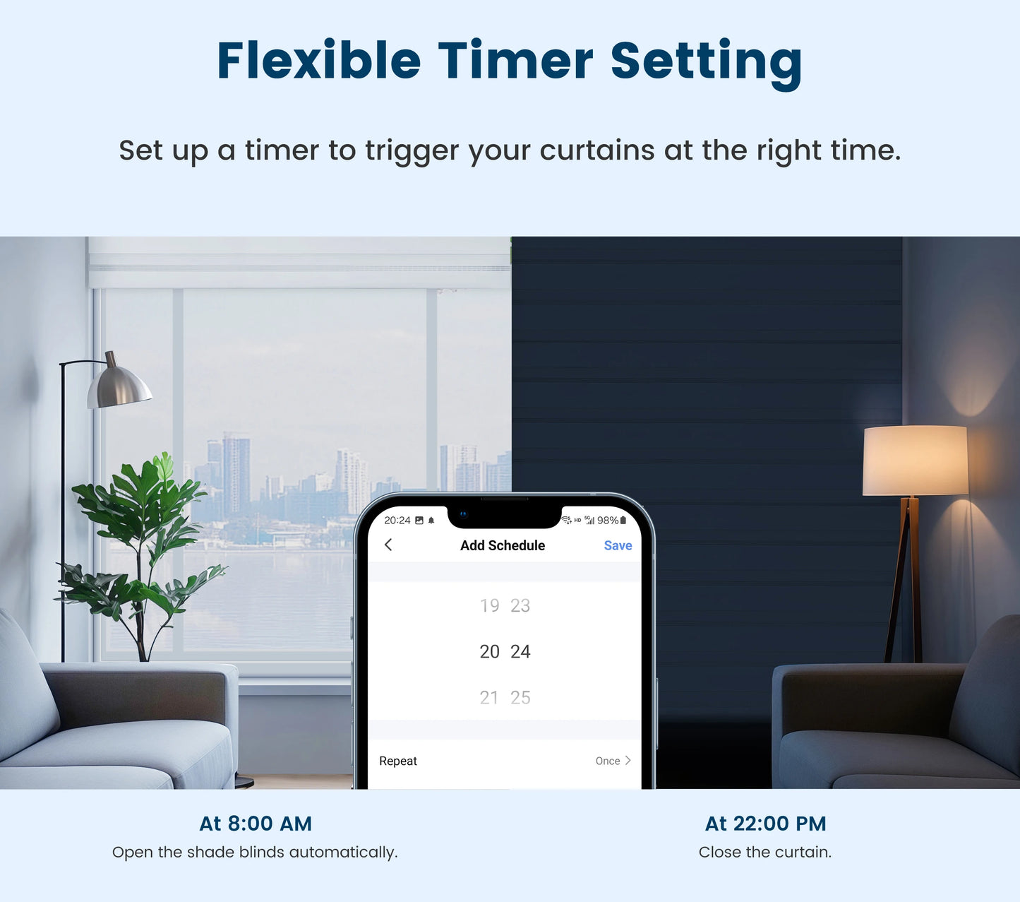 GIRIER Smart Curtain Motor WiFi Motorized Roller Shade Motor for Blinds Works with Alexa Google Home Assistant Supports Tuya APP
