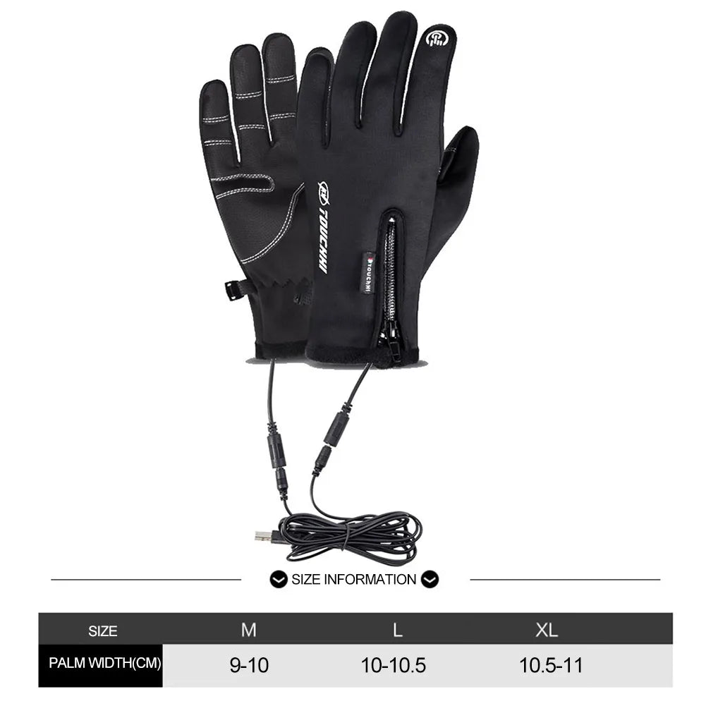 USB Touch Screen Gloves Electric Heated Hand Warmer Winter Ski Gloves for Cycling Running Driving Hiking Walking for Women Men