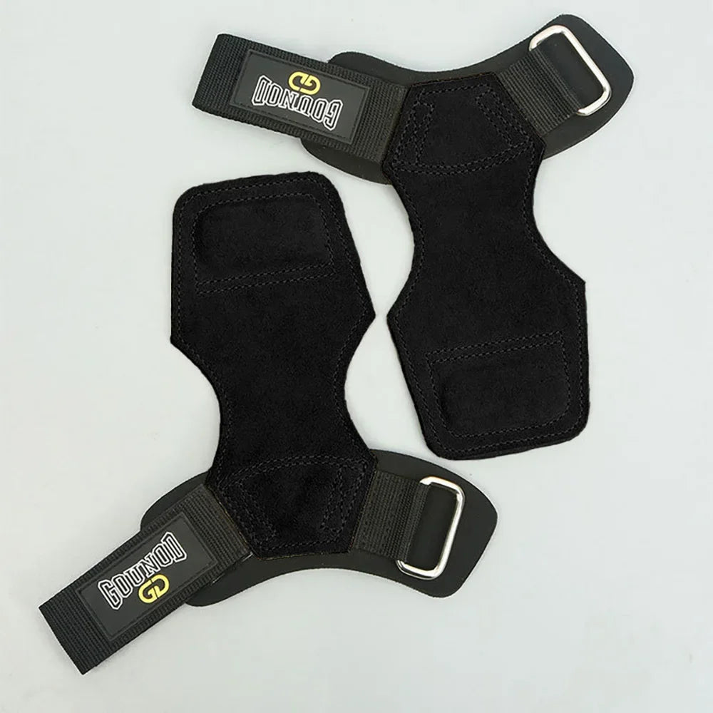 Wrist Straps for Weightlifting Double Layers Cow Leather Gloves Women Men Deadlift Maximum Grip Support Bench Press Pull-up F18