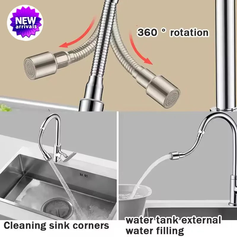 Stainless Steel Universal 1080° Rotation Faucet Sprayer Head For Kitchen Washbasin Extension Faucet Bubbler Tap Splash Nozzle